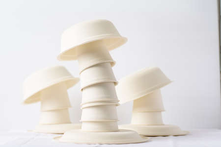 Biodegradable products in an environmentally friendly product conceptの写真素材