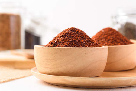 Cayenne Pepper Ingredient for Korean Kimchi on white backgroundの写真素材