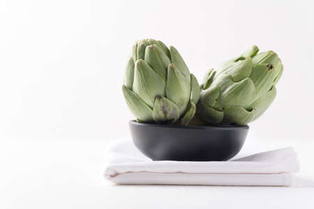 Fresh artichoke on white backgroundの写真素材