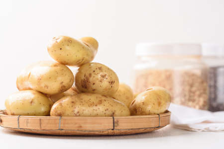 Potatoes are a plant-based food in a healthy vegan diet.の写真素材