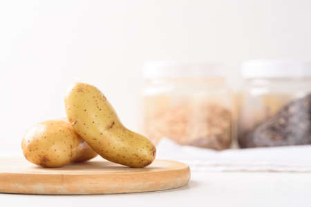 Potatoes are a plant-based food in a healthy vegan diet.の写真素材