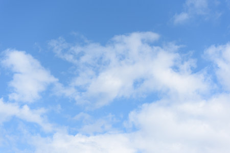 Clouds on blue sky in the nature of the Asian summer, perfect for travelの写真素材