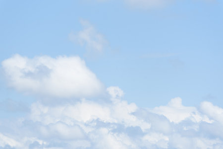 Clouds on blue sky in the nature of the Asian summer, perfect for travelの写真素材