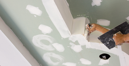 The ploster makes an angle to obtain the degree of light hole.の写真素材