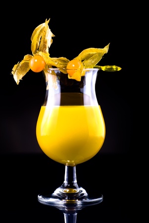glas with cocktail on the dark backgroundの写真素材