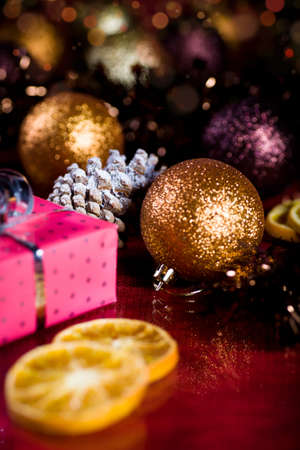 close up shot of Christmas gifts and decoration