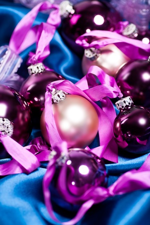 close up shot of Christmas gifts and decorationの写真素材