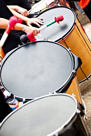 A Drums band on the street. Scenes of Samba Festival in Coburg, Germanyの写真素材