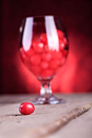 close up shoot of a glass with cherries