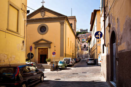 Portoferraio, Elba Island,  Italy - August, 2011: Via Roma neer Port in Portoferraio on Elba Island, Italy on August, 2011.のeditorial素材