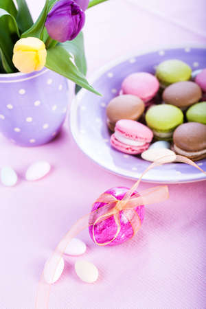the easter installation with macarons