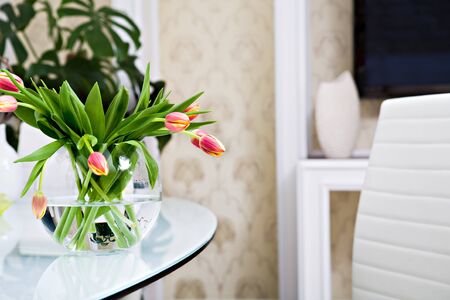 the easter installation with eggs and plantsの写真素材