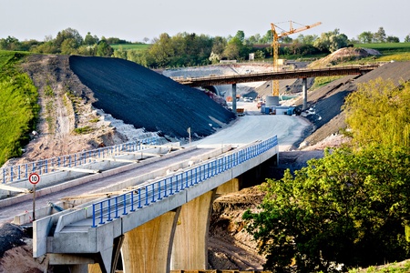 Construction of neu motorway in Germanyの写真素材