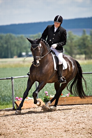 COBURG, GERMANY - JUNY 09: An unidentified male rider participates at the annual horse show in Coburg, Germany on Juny 09, 2012.のeditorial素材