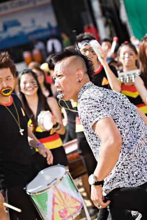 COBURG, GERMANY - JULY 15: The unidentified samba musicians participates at the annual samba...