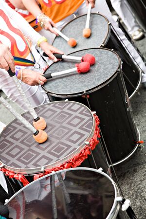A Drums band on the street. Scenes of Samba Festival in Coburg, Germanyのeditorial素材