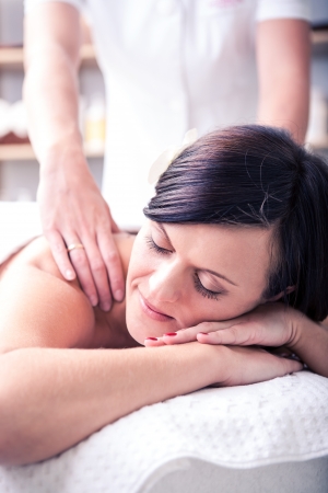 a young woman in the cosmetic studioの写真素材