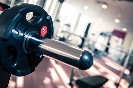 diverse equipment and machines at the gym roomの写真素材