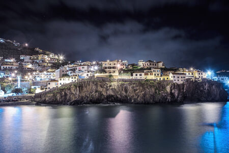 Sunset over Madeira Island, Camara de Lobos, Madeira Island, Portugalの写真素材