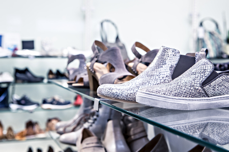 the shoe store or a shopping center insideの写真素材