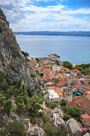 Omis town in Croatia at the Adriatic coastの写真素材