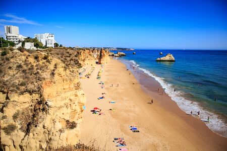 ALBUFEIRA, ALGARVE/PORTUGAL â€“ SEPTEMBER 24, 2015: The coast of the Algarve in southern...