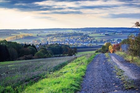 Autumn Rural Landscape near Coburg, Germanyの写真素材