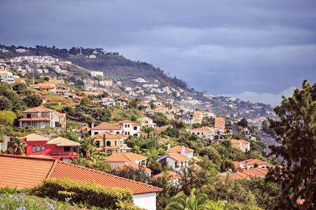 FUNCHAL, MADEIRA ISLAND, PORTUGAL - OKTOBER, 2014: Monte cable car of Funchal town on Madeiraのeditorial素材
