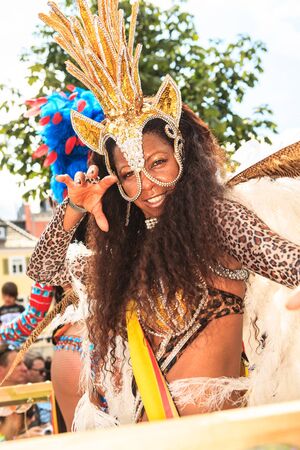 COBURG, GERMANY - JULY 10, 2011: An unidentified female samba dancer participates at the annual...