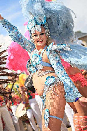 COBURG, GERMANY - JULY 15, 2012: An unidentified female samba dancer participates at the annual...