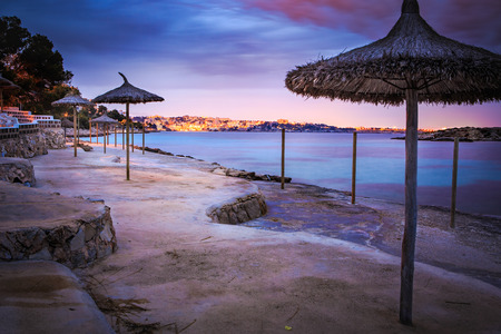 Cala Comtesa at Illetes on Mallorca Island, the Balearic Islands, Spainの写真素材