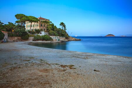 CAVO, ELBA ISLAND,  ITALY - CIRCA AUGUST, 2011: A beach near Cavo, Elba Island, Italyのeditorial素材