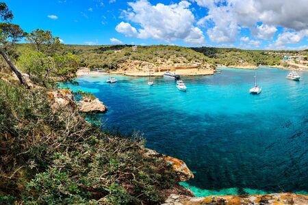 MALLORCA, BALEARIC ISLANDS, SPAIN - CIRCA MAI, 2016:  The Portals Vells bay on Mallorca Island, the...