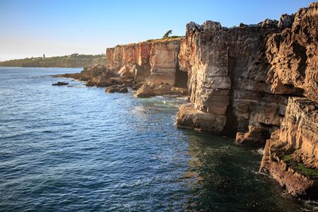 The Boca do Inferno cave in Cascais, Portugalの写真素材