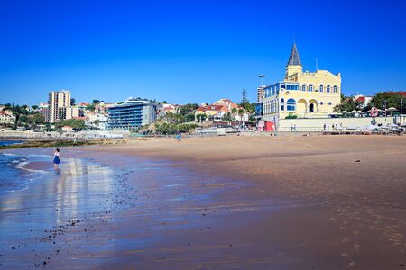 ESTORIL, PORTUGAL - CIRCA OCTOBER, 2016:  The Praia do Tamariz beach in Estoril- Cascais, Portugalのeditorial素材