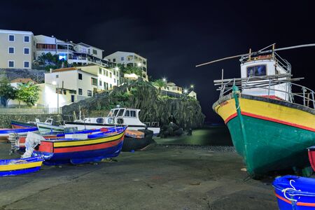 Sunset over Madeira Island, Camara de Lobos, Madeira Island, Portugalの写真素材