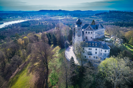 Air view of the Callenberg Palace in Coburg, Bavaria, Germanyのeditorial素材