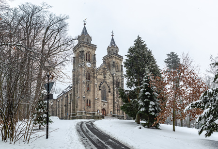 SONNEBERG, GERMANY - CIRCA JANUARY, 2019: St. Peter church of Sonneberg town, Thuringia, Germanyのeditorial素材