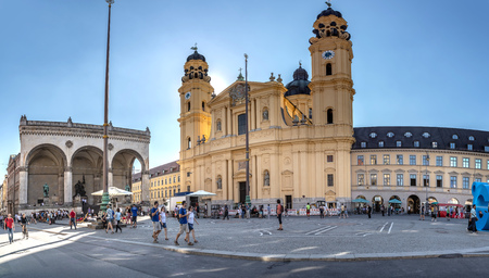 MUNICH, BAVARIA, GERMANY - CIRCA SEPTEMBER, 2018: The Odeonplatz in Munich, Germany.のeditorial素材
