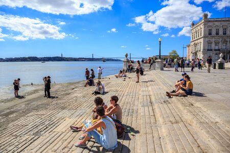LISBON, PORTUGAL - CIRCA OCTOBER, 2016:  The Praca do Comercio of Lisbon town, Portugal.のeditorial素材
