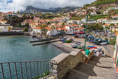 CAMARA DE LOBOS, MADEIRA ISLAND, PORTUGAL -  CIRCA OKTOBER, 2014: Camara de Lobos village on Madeira Island, Portugalのeditorial素材