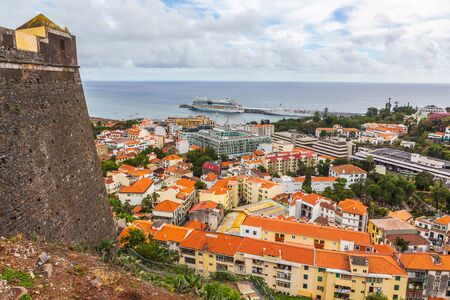 FUNCHAL, GERMANY - CIRCA OKTOBER, 2013: Port of Funchal city on Madeira Island, Portugalのeditorial素材