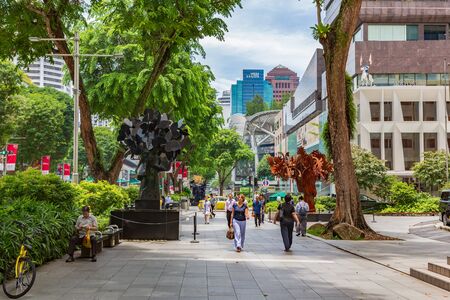 SINGAPORE, SINGAPORE - CIRCA SEPTEMBER, 2017:  Orchard Road in Singapore town, Singapore.のeditorial素材