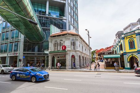 SINGAPORE, SINGAPORE - CIRCA SEPTEMBER, 2017:  Streets of Singapore town, Singapore.のeditorial素材