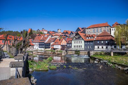 KRONACH, GERMANY - CIRCA APRIL, 2019: Townscape of Kronach with HaÃŸlach river in front of...