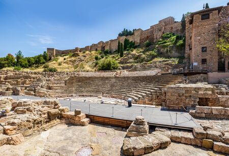 MALAGA, COSTA DEL SOL, SPAIN - CIRCA MAI, 2019:  Roman Coliseum and Alcazaba palace of Malaga on the Costa del Sol in Andalusia, Spainのeditorial素材
