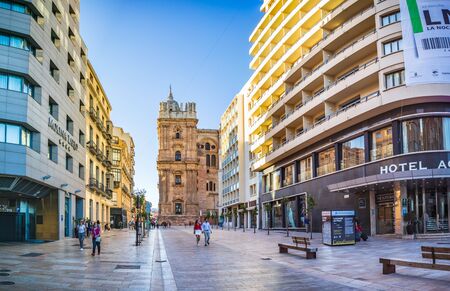 MALAGA, COSTA DEL SOL, SPAIN - CIRCA MAI, 2019:  The Cathedral of Malaga on the Costa del Sol in...
