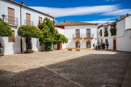 RONDA, SPAIN - CIRCA MAI, 2019:  The Tenorio street of Ronda in Andalusia, Spain
