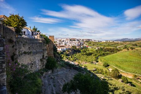 The townscape of Ronda in Andalusia, Spainの写真素材