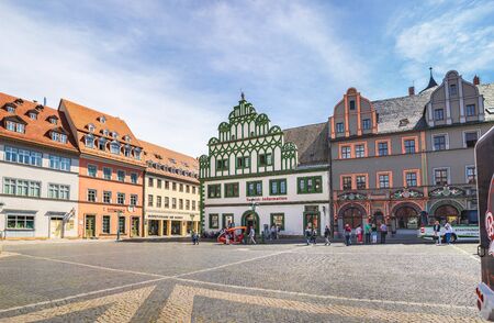 WEIMAR, GERMANY - CIRCA JULY, 2019: The Marktplatz of Weimar in Thuringia, Germanyのeditorial素材